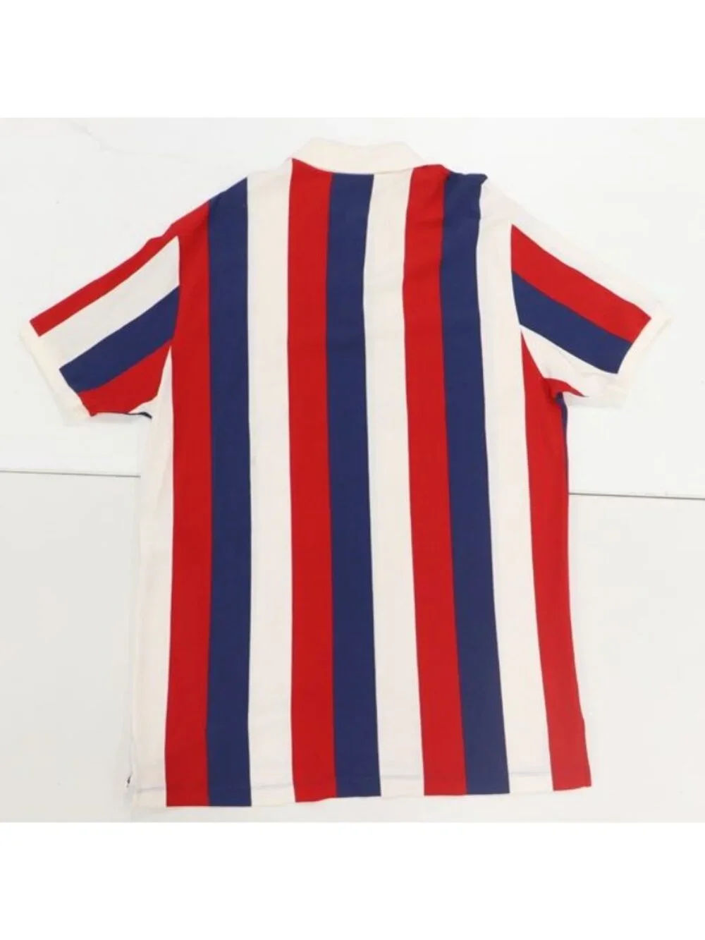 Gucci Short Sleeve Polo Shirt XL Cotton White Red Blue Color Apa Ako Abc